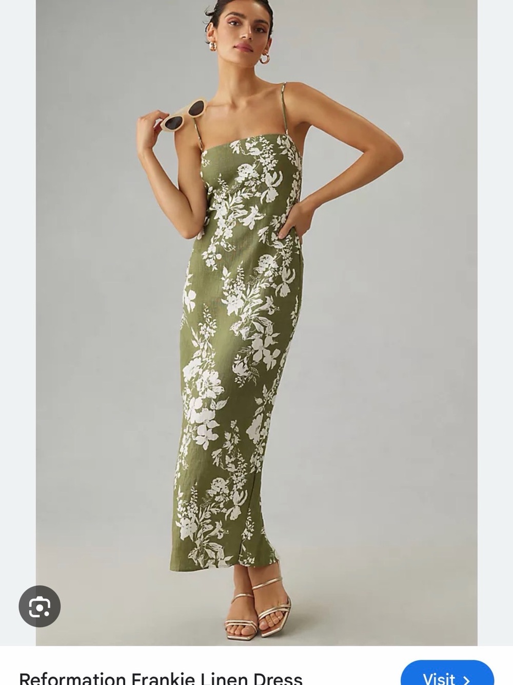 Reformation Frankie Linen Dress in Willow